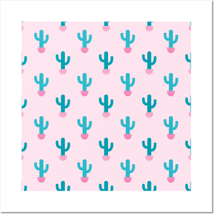 Succulent Cactus Pattern Posters and Art